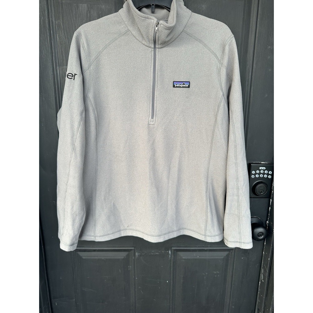 Women's Patagonia Micro D 1/4 Zip Fleece Pullover Gray Size XL Uber Embroidery